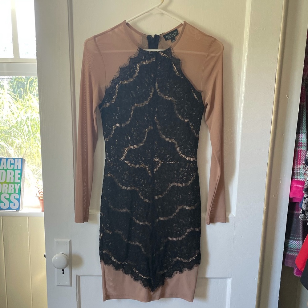 Topshop Black Lace Dress